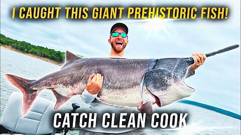 I Caught This Prehistoric Fish! Paddlefish Catch Clean Cook