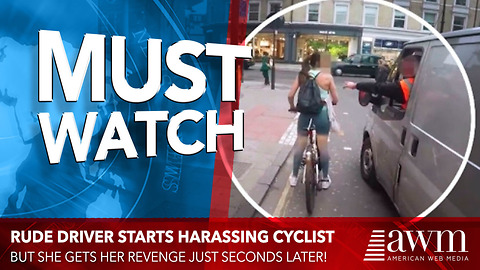Rude Driver Thinks It’s Funny To Harass Lady On Bike, Gets Instant Does Of Karma