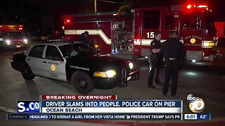 Driver hits people, San Diego police cruiser on OB Pier