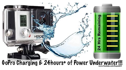 Power and Charge GoPro Underwater For Waterproof 24hr Battery Life Kayak Solution!