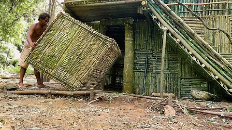 Primitive Technology: Unbelievable! Making A Giant Primitive Bamboo Trap At Mountain Forest
