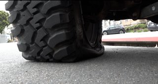 Tires flattened in Pacific Beach