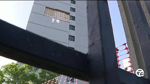 Large piece of wall falls off Detroit senior apartment building after storms