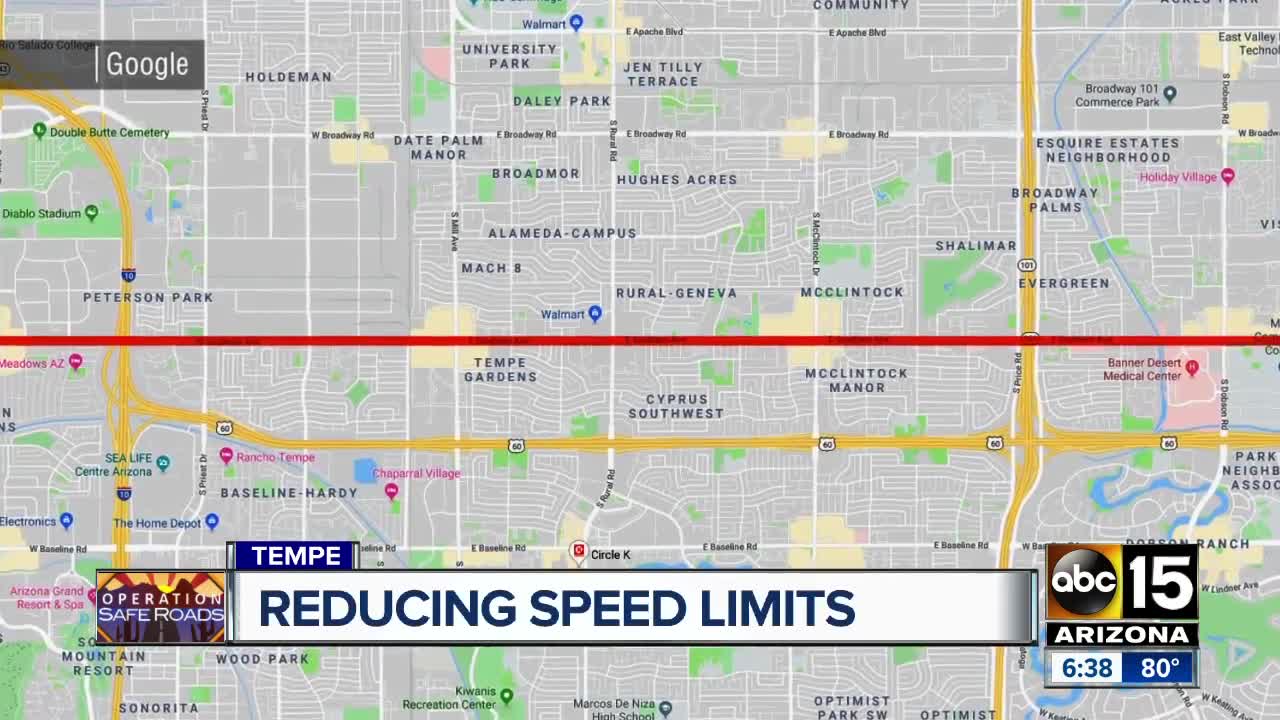 Tempe proposing reduced speed limits to improve safety