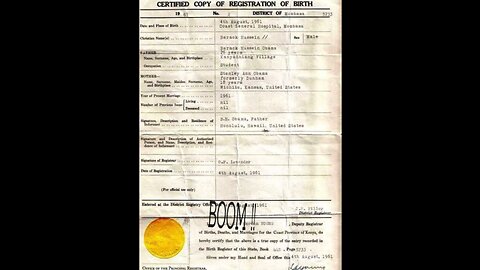 Barry’s Kenya Birth Certificate