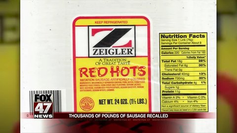 RECALL: Zeigler sausage products may contain metal particles