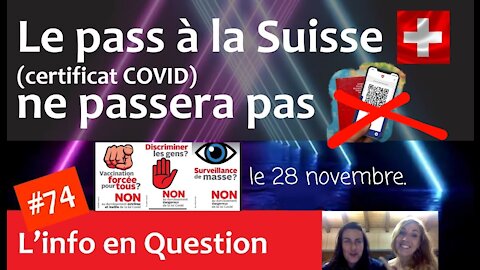 🇨🇭 Le pass à la Suisse (certificat COVID) ne passera pas le 28 novembre.