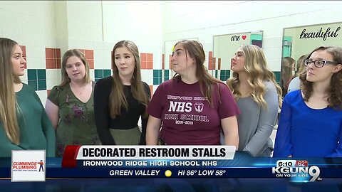 Students decorate restroom stalls, sending uplifting messages