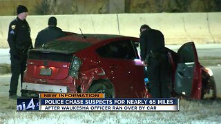 Police chase suspects for nearly 65 miles after officer run over by car