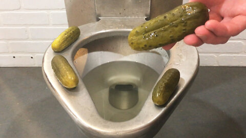Prison Toilet Vs 4 Dill Pickles - Will it Flush?
