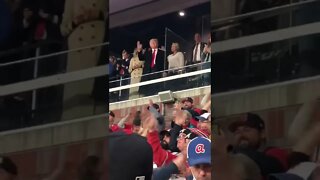 PRESIDENT TRUMP Atlanta Braves baseball game 10-30-21 doing the Tomahawk Chop