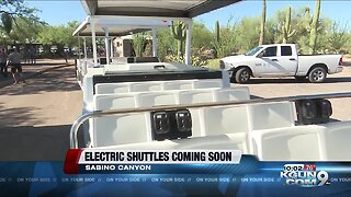The electric shuttles at Sabino Canyon are close to making their debut