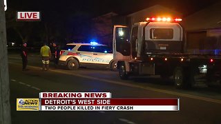 Two people killed in fiery crash on Detroit's west side