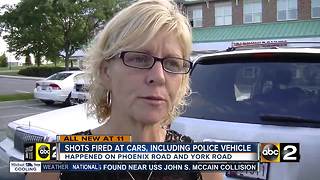 Shots fired at cars, including police vehicle