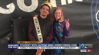 Student with autism expresses appreciation for winning homecoming king