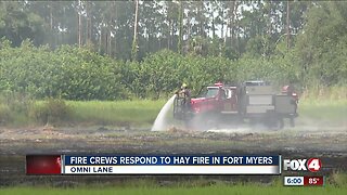Firefighters respond to hay fire in Fort Myers