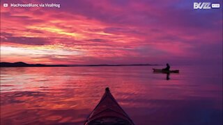 Coucher de soleil magnifique sur une plage de Croatie