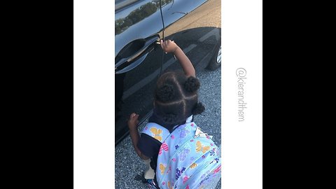 Little Girl Throws Tantrum Because She Can't Drive Home From School