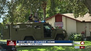 SWAT scene outside NE Cape Coral home on Monday