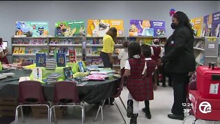 Nearly 700 students at Detroit Edison Public School Academy received books through 'If You Give A Child A Book' campaign