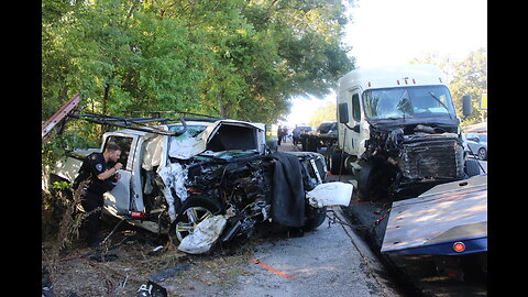 PICKUP HAS HEAD ON COLLISION WITH 18 WHEELER, 1 DECEASED, CORRIGAN TEXAS, 08/07/23...