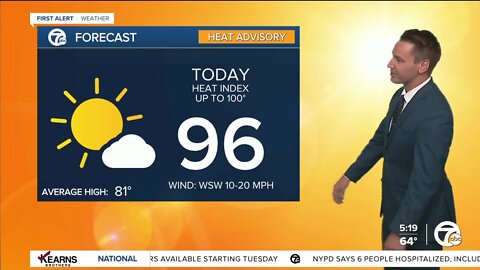 Detroit Weather: Heat advisory with record heat this afternoon