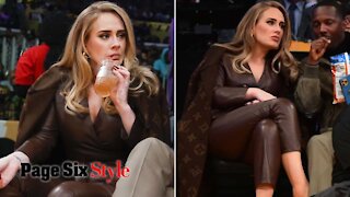 Adele pairs $5K Louis Vuitton coat with leather look for date with Rich Paul