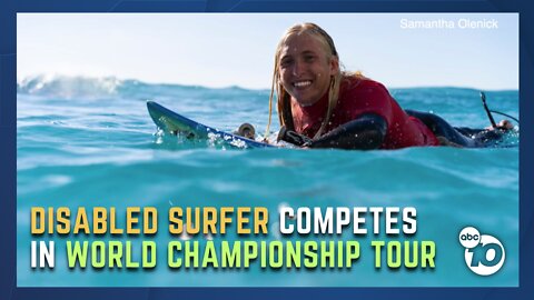 Local surfer competing in the Adaptive Surfing Championships World Tour