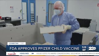 FDA approves Pfizer vaccine for children