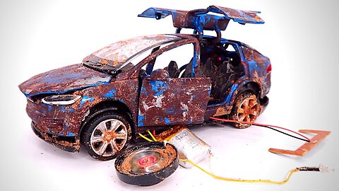 Diecast Restoration Customization Damaged Tesla Model X Abandoned Diecast Cars Resurrection