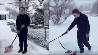 Nova Scotia Man That Is So Done With Winter Dresses Up As Michael Myers