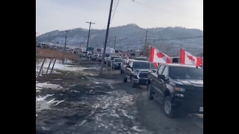 Another Convoy Arrives At The Border Between Washington State And British Columbia