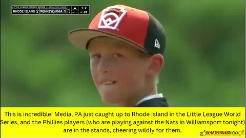 This is incredible! Media, PA just caught up to Rhode Island in the Little League World Series