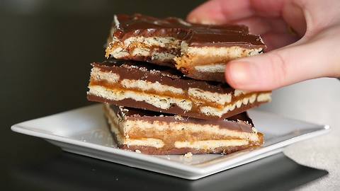 Homemade 'Twix' shortbread bars