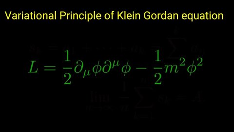 Variational Principle of Klein Gordan equation