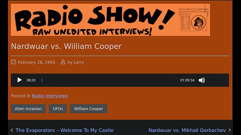 Nardwuar Radio Interviews William Cooper in February, 1993
