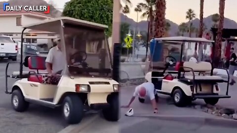 Man Fails Miserably In His Attempt To Drive Golf Cart