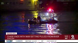 Man rescued from Ohio River after police chase