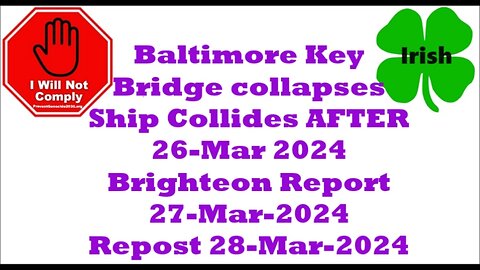 Baltimore Key Bridge Collapses. Ship Collides Afterward 26-Mar-2024