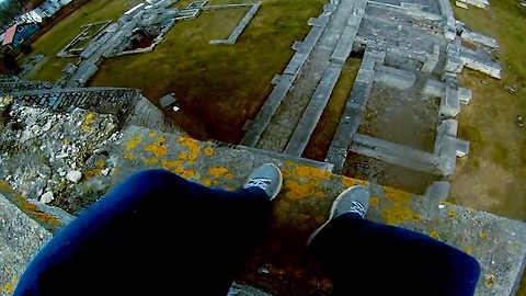 First-hand view of intense parkour stunts