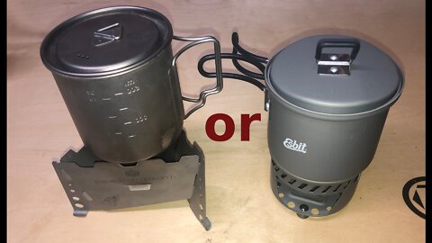 Expedition Research Titanium Stove VS Esbit 3 Piece Cookset