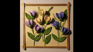 How to make sweet peas with quilling stripes