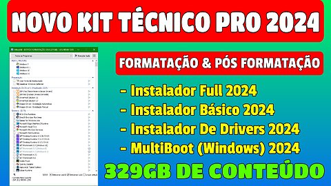 KIT PARA TÉCNICOS EM INFOMÁTICA 2024 / KIT DE FORMATAÇÃO E PÓS FORMATAÇÃO 2024