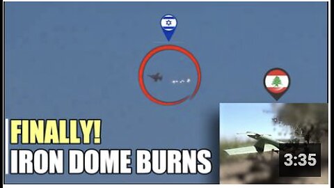 Scene of Israeli F 16 helpless saving Iron Dome by Hezbollah drone