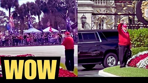 DONALD TRUMP SURPRISED BY SUPPORTERS FOR PRESIDENTIAL DAY AT GOLF CLUB, FL
