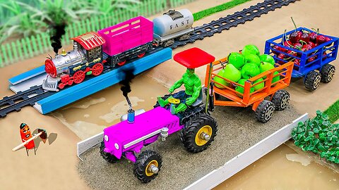 🚜 Mini Tractor Transporting | Radha Krishna Trolly | Gauri Ganesh Murti Durga Navratri 🌼