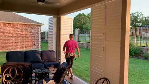 OUTDOOR PATIO ENCLOSURE IN MCKINNEY, TX BY THE DALLAS SHUTTER COMPANY...HOW TO CLOSE