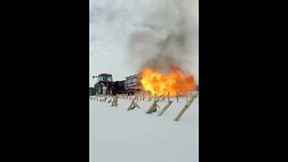 What happens when you fuel inject an orchard sprayer? Diesel powered flamethrower! #Shorts
