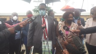 Basic education minister Angie Motshekga accompanied by Gauteng education MEC Panyaza Lesufi