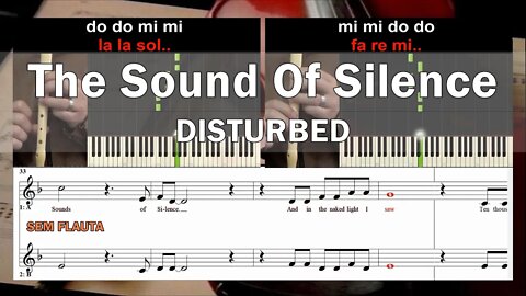 The Sound Of Silence Disturbed Cifra para Duas Flautas Notas Piano Educacao Musical Jose Galvao SV